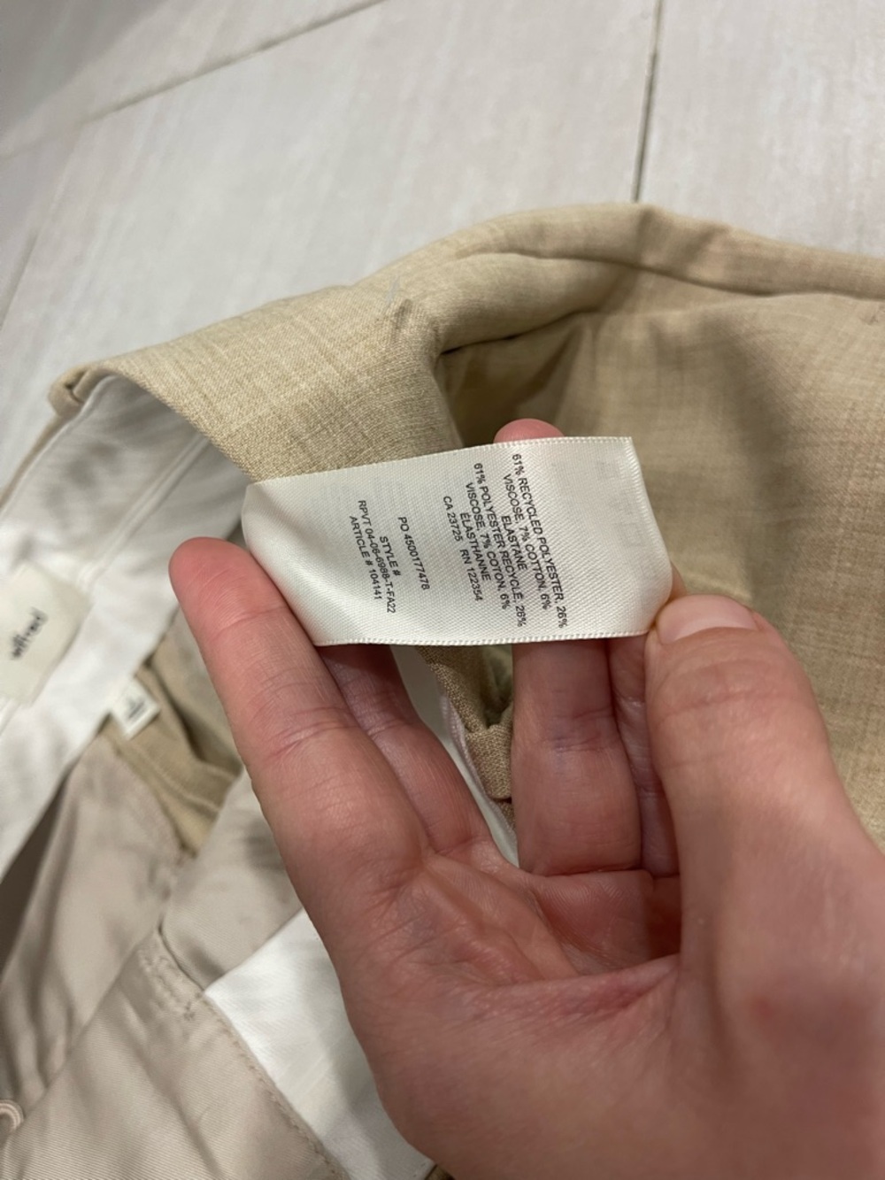 Wilfred effortless pants beige cream tone size 2 inseam 32” tall trousers - Picture 5 of 9